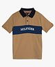 Tommy Hilfiger Cotton Knit Half Sleeves Text  Printed Polo T-Shirt - Khaki
