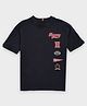 Tommy Hilfiger Cotton Knit Half Sleeves Collegiate Text Printed T-Shirt - Navy Blue