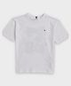 Tommy Hilfiger Cotton Knit Half Sleeves  Text Printed T-Shirt - White