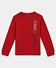 Tommy Hilfiger Cotton Knit Full Sleeves Text Printed T-Shirt - Red