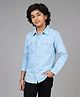 Kiddopanti Cotton Woven Full Sleeves Solid Shirt - Pastel Blue