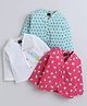 Polka Tots Cotton Woven Pack Of 3 Full Sleeves Elephant Theme Printed Jhablas - Multi Colour