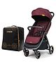 Loopie Hop Baby Stroller with Rain Cover and Stroller Bag - Maroon Mulberry