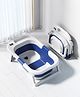 Babyhug Foldable Baby Bathtub | Compact Double Fold| Anti-Skid Base| Temperature Indicator| Suitable for 0 to 36 Months Boys & Girls| Drainage Plug - Blue