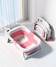Babyhug Foldable Baby Bathtub | Compact Double Fold| Anti-Skid Base| Temperature Indicator| Suitable for 0 to 36 Months Boys & Girls| Drainage Plug - Pink
