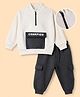 Mark & Mia Fleece Knit Full Sleeves Front Zipper Winter Wear Suit - Off White