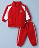 Mark & Mia Fleece Knit Full Raglan Sleeves Sweatshirt and Pant with Soccer Ball Patch - Red