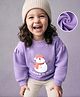 Mark & Mia Fleece Knit Sweatshirt with Full Sleeves and Snowman Print - Purple