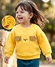 Mark & Mia Fleece Knit Sweatshirt with Full Sleeves and Animal Applique - Yellow