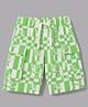 UCB Be Cotton Knit Knee Length Abstract Printed Shorts- Light Green