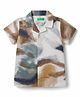 UCB Cotton Woven Half Sleeves Abstract Printed Shirt - Grey