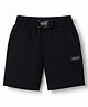 UCB Cotton Woven Knee Length Shorts with Buckle - Black