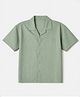 Kookie Kids Woven Solid Shirt with Half Sleeves in Green
