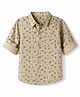 Babyoye Cotton Woven Full Sleeves Shirt with Floral Print - Brown