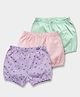 Carter's Cotton Knit Striped Bees & Polka Dot Printed Bloomers With Anti Microbial Finish Pack of 3 - Lilac Pink & Green