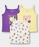 Carter's Cotton Knit Sleeveless Strawberry Printed Slips with Anti Microbial Finish Pack of 3 - Yellow White & Purple