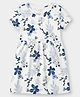 Carter's Cotton Knit Half Sleeves Frock With Floral Print - White