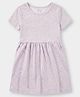Carter's Cotton Knit Half Sleeves Striped Frock With Fruit Print - Purple