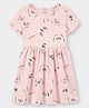 Carter's Cotton Knit Half Sleeves  Frock With Butterfly Print - Pink