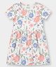 Carter's Cotton Knit Half Sleeves Frock With Floral Print - White