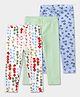 Carter's Cotton Knit Full Length Leggings With Floral Prints Pack Of 3 -White Light Green & Sky