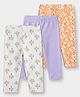 Carter's Cotton Knit Full Length Leggings Floral Print Pack of 3 - White & Orange