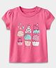 Carter's Cotton Knit Half Sleeves Cupcake Printed Top - Pink