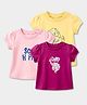 Carter's Cotton Knit Half Sleeves Tops with Puppy & Koala Print Pack of 3 -  Yellow Maroon & Pink