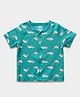 Carter's Cotton Knit Half Sleeves Whale Printed T-Shirt - Green