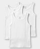 Carter's Cotton Knit Sleeveless Solid Colour Vest with Anti Microbial Finish Pack of 3 - White