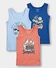 Carter's Cotton Knit Sleeveless Car Printed Vest with Anti Microbial Finish Pack of 3 - Navy