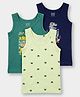 Carter's Cotton Knit Sleeveless Dino Printed Vest with Anti Microbial Finish Pack of 3 - Sea Green