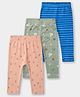 Carter's Cotton Woven Full Length Striped & Animal Printed Diaper Leggings Pack Of 3 - Green Blue & Peach