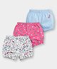 Carter's Cotton Knit Dino Printed Bloomers With Anti Microbial Finish Pack of 3 - White & Dark Pink