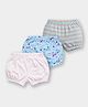 Carter's Organic Cotton Knit Mid Thigh Unicorn Polka Dot & Striped Bloomers with Anti Microbial Finish Pack of 3-  Blue  & White