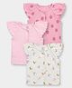 Carter's Organic Cotton Knit Half Sleeves Striped & Birds Printed Front Open Top Pack of 3 - Pink