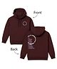 Honeyhap Premium Cotton Looper Knit Hoodies with Full Sleeves and Typography Print - Dark Brown