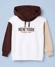 Honeyhap Premium Cotton Terry Heavy Gauge Fabric Looper Knit Hoodie With Full Sleeves Bio Finish And Typography Print - Deep Mahogan Bright & White Sheer Bliss