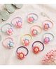Ortis Set Of 10 Floral Applique Detailed Rubber Bands - Multi Colour