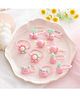 Ortis Set Of 5 Floral Pineapple & Candy Applique Detailed Rubber Bands - Multi Colour