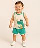 Nino Bambino Organic Cotton Sleeveless Animal Printed Tee & Shorts Set - Multi Colour