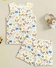 Nino Bambino Organic Cotton Sleeveless Rainbow Printed Coordinating Tee & Shorts Set - White