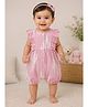 Nino Bambino Organic Cotton Knit Sleeveless Abstract Printed Romper - Pink