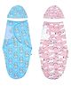The Mom Store Baby Swaddle Blanket and Cap Set Combo of 2