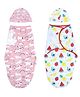 The Mom Store Baby Swaddle Blanket and Cap Set Combo of 2