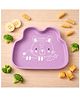 Tutots Silicone Baby Feeding Plate with Strong Suction Base, Rabbit Shape, BPA Free, Dishwasher Safe, Purple Color
