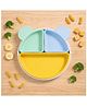 Tutots Silicone Baby Feeding Plate 4 in 1 with Strong Suction Base, Bear Shape, BPA Free, Dishwasher Safe, Multicolor