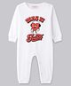 BLUSHES 100% Cotton Knit Full Sleeves Mamu Ki Jaan Text Printed Romper - White