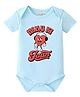 BLUSHES 100% Cotton Knit Half Sleeves Mamu Ki Jaan Text Printed Onesie - Aqua Blue