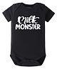 BLUSHES 100% Cotton Knit Half Sleeves Milk Monster Text Printed Onesie - Black
